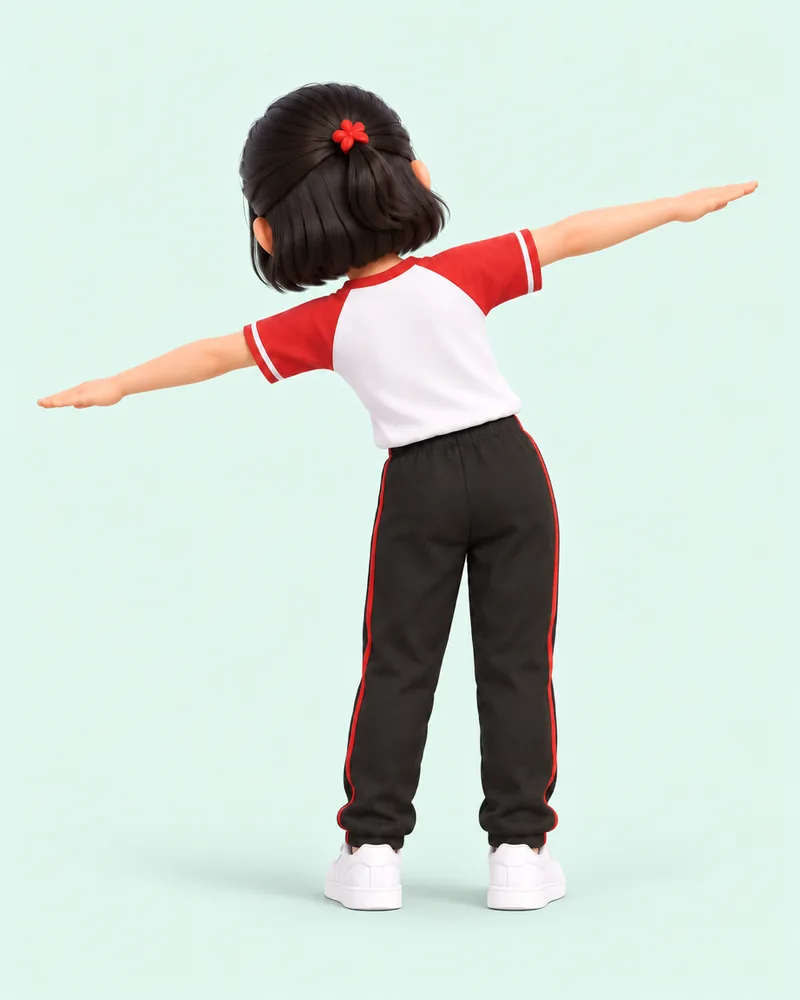 Anak meliukkan badan dengan kaki tetap menapak